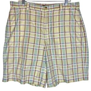 ALAN FLUSSER ☆ Men's Plaid Golf Shorts ☆ 100% Cotton ☆ Size 36